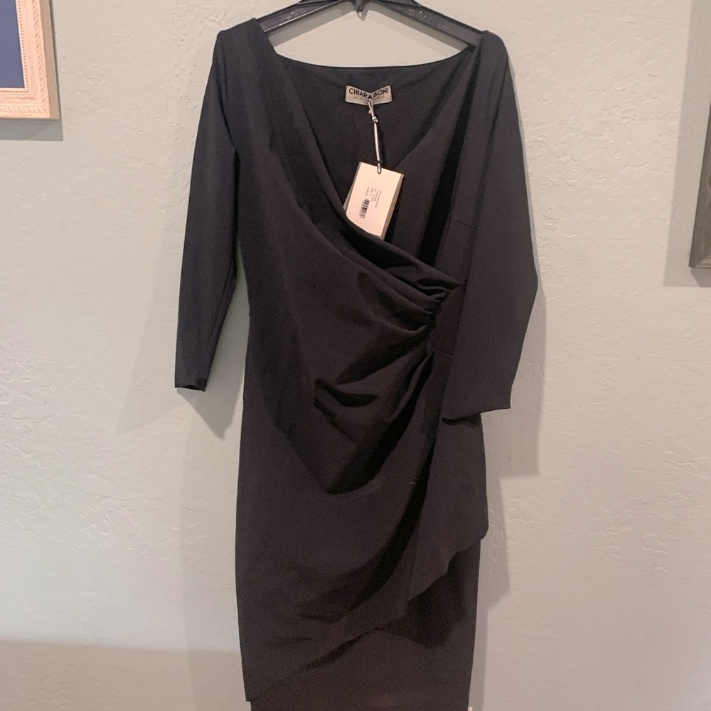 Black faux wrap Chiara Boni Charisse dress